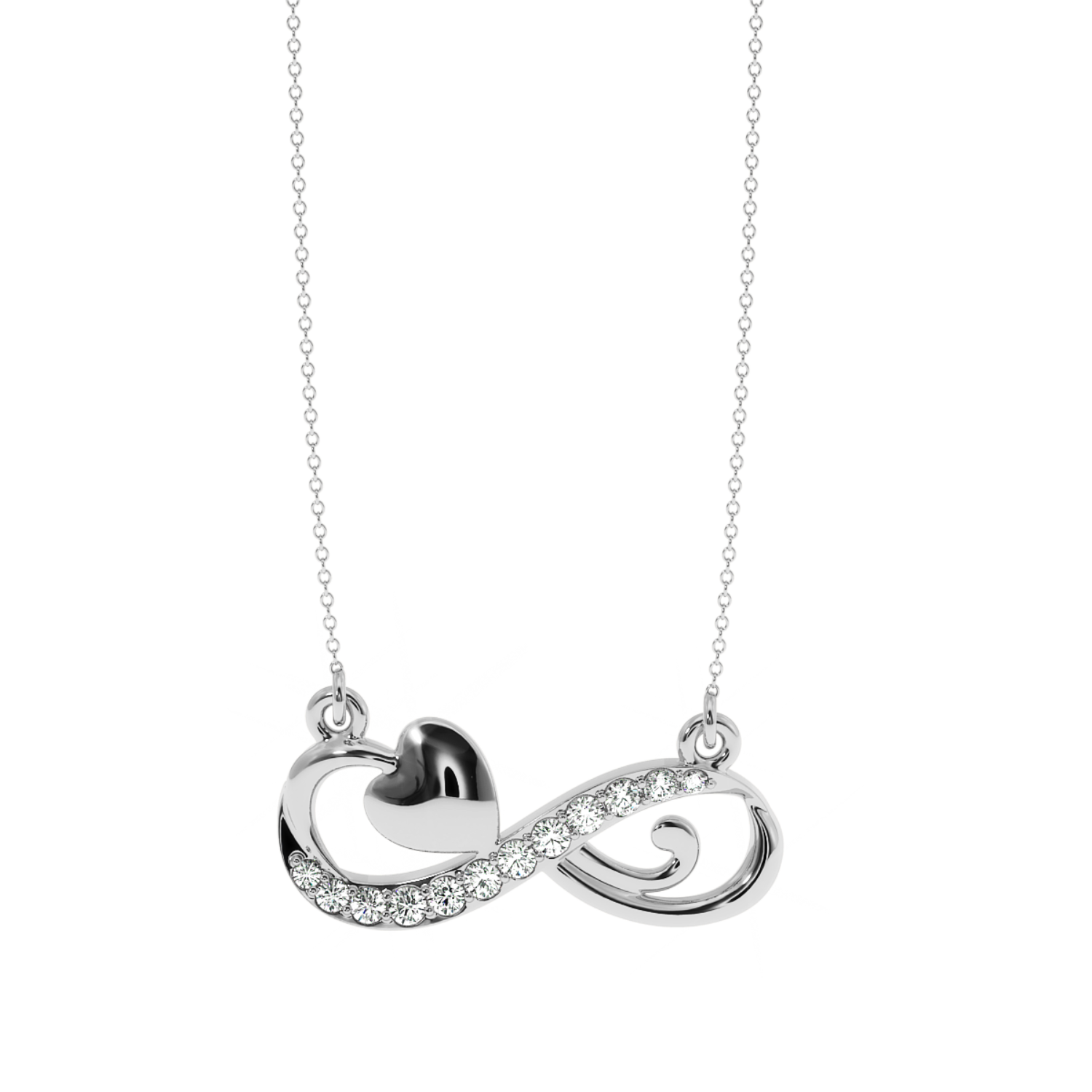 Buy Infinity Heart Diamond Pendant 0.14Ct | Solitairekart